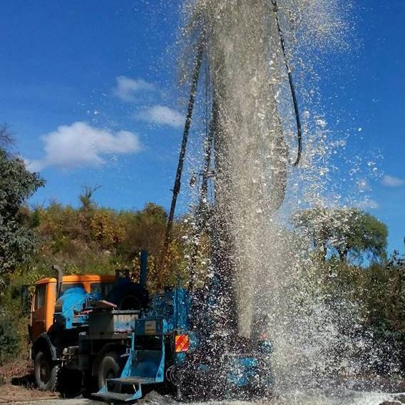 AquaEco Water Solutions Borehole drilling rig in action in 2025 in Kenya.
