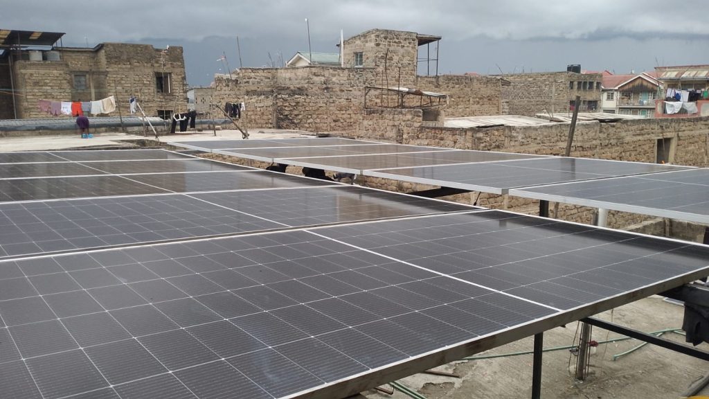 Solar system installed by AquaEco Water Solutions team at Kariobangi, Nairobi